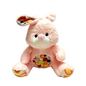 KELLYTOY Rainbow Dotted Pink Bunny Rabbit 11" Plush Toy